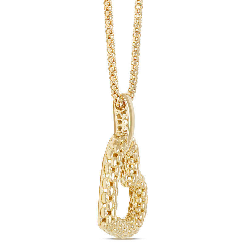 Quilted Heart Toscano Pendant Necklace in 14K Yellow Gold image number 1