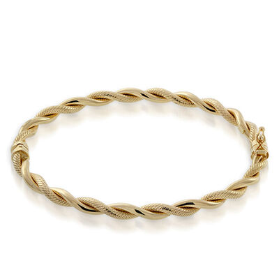 Toscano Twisted Rope Bangle Bracelet 14K