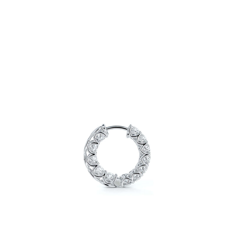 De Beers Forevermark Small Inside Outside Diamond Hoop Earrings 18K image number 2