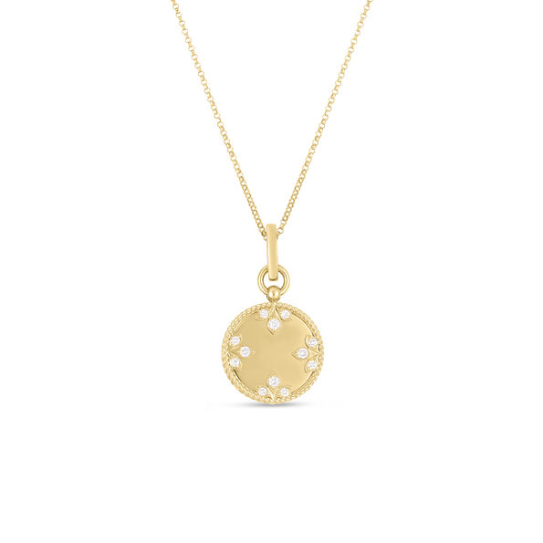 Roberto Coin Medallion Charms Small Diamond Necklace, 18K Yellow Gold, 17"