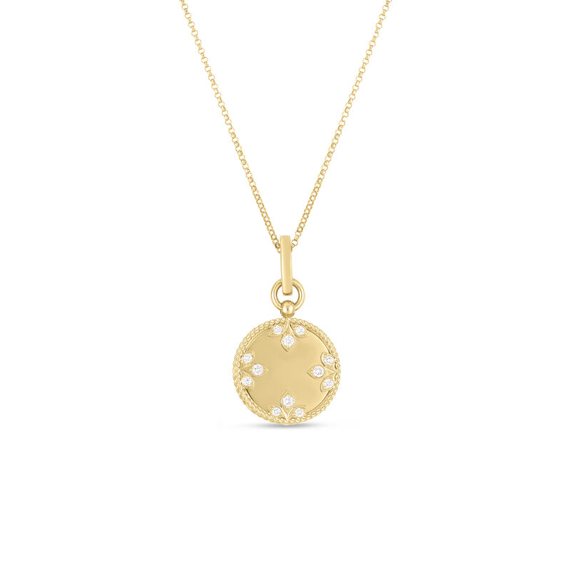 Roberto Coin Medallion Charms Small Diamond Necklace, 18K Yellow Gold, 17" image number 0