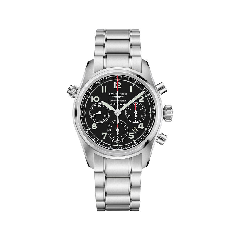 Longines Spirit Chronograph Black Dial Watch, 42mm image number 0