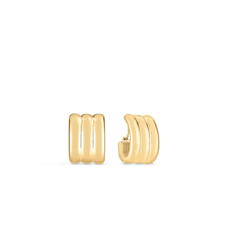 Roberto Coin 18k Yellow Designer Gold Wide Ridged Earrings image number 0