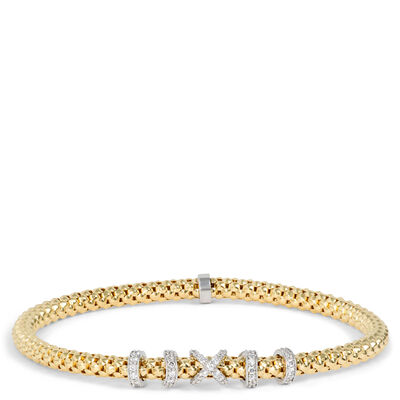Toscano Stretchy Bracelet, &frac12; Carat Total Weight, 18K Yellow Gold
