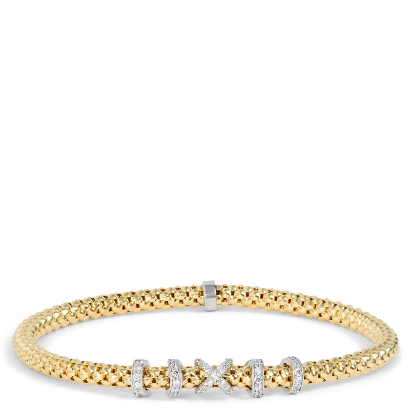 Toscano Stretchy Bracelet, &frac12; Carat Total Weight, 18K Yellow Gold image number 0
