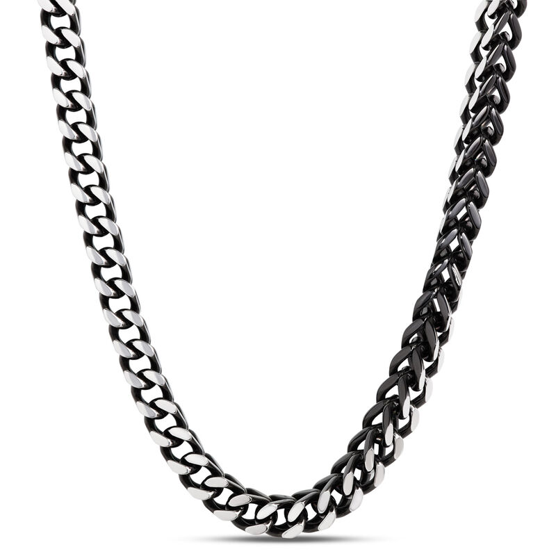 Black IP Curb Chain in Stainless Steel, 24" image number 1