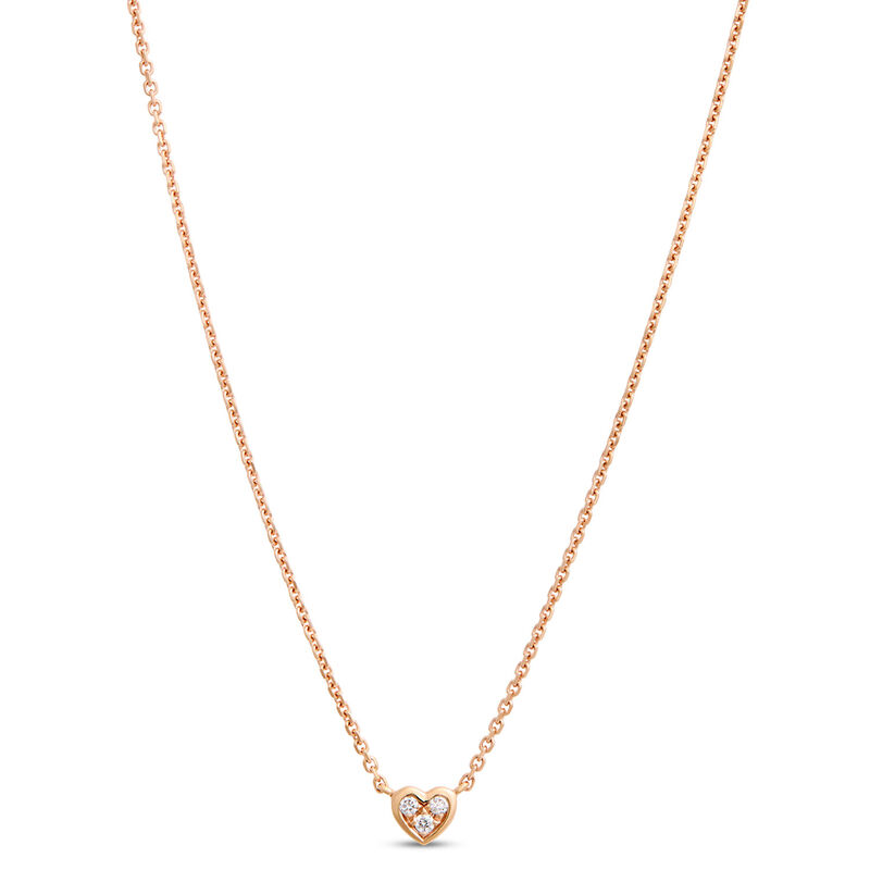 Classic Tiny Heart Pendant Necklace, 14K Rose Gold image number 0