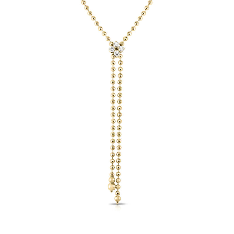 Roberto Coin 18K Yellow Gold Love In Verona Diamond Flower Lariat Necklace image number 0