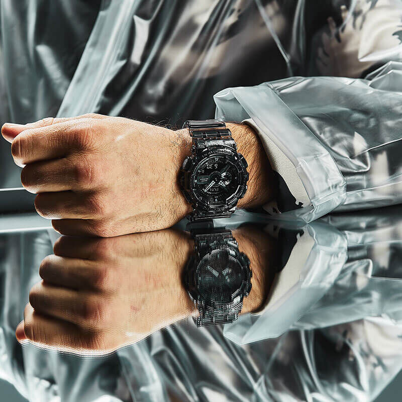 G-Shock Transparent Gray Resin Analog Digital Watch, 51.2mm image number 3