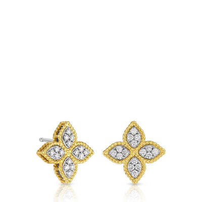 Roberto Coin Princess Flower Diamond Earrings 18K