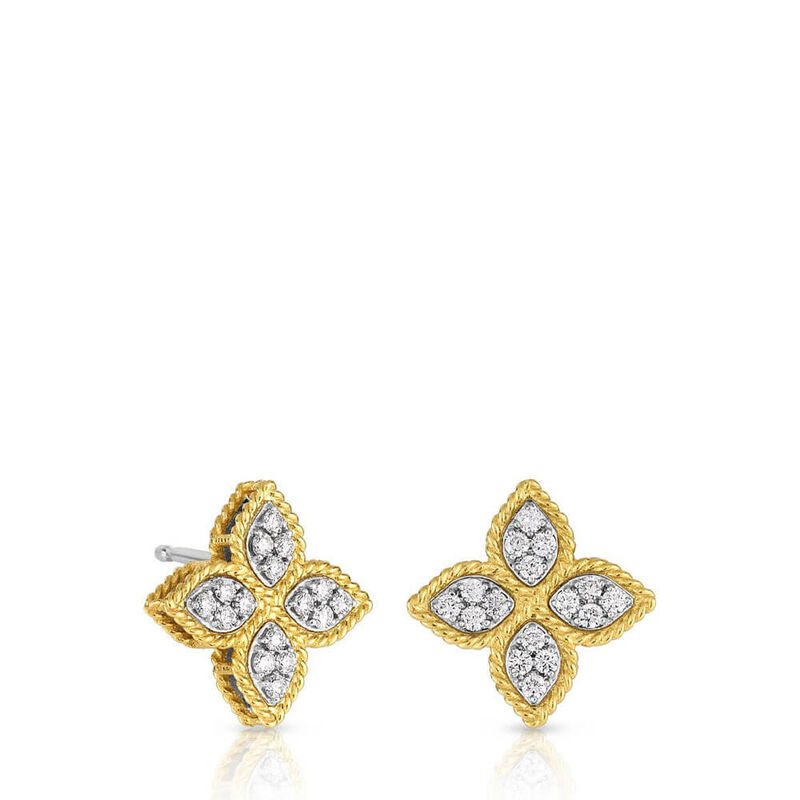 Roberto Coin Princess Flower Diamond Earrings 18K image number 1