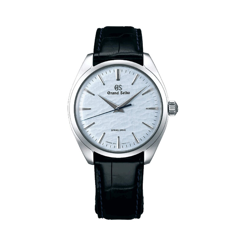 Grand Seiko Elegance Collection Watch Ice Blue Dial Black Leather Strap, 38.5mm image number 0