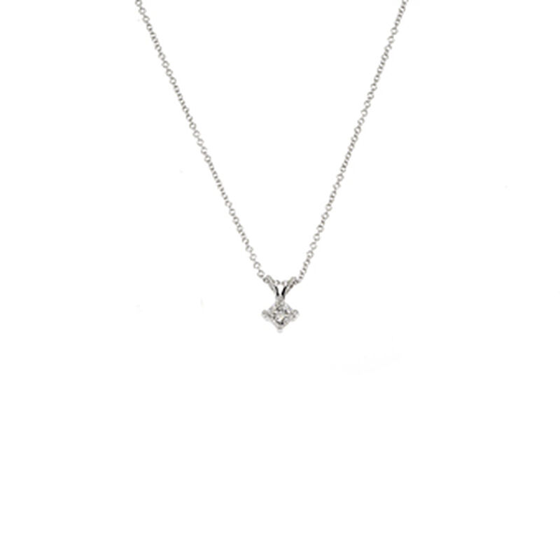 Princess Cut Diamond Solitaire Necklace 14K, 3/8 ct. image number 2