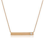 Ikuma Canadian Diamond Bar Necklace in 14K Rose Gold