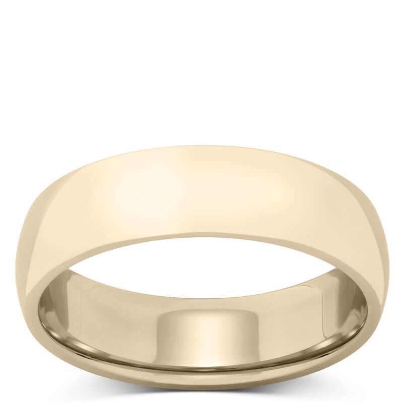Yellow Gold Polished Rounded Comfort Fit 6mm Band 14K image number 0