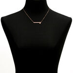 Rose Gold Bar Necklace With Heart 14K