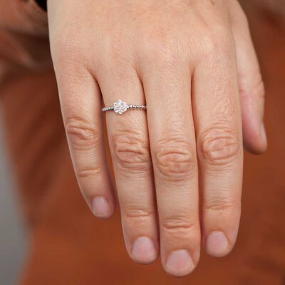 Double Prong Diamond Engagement Ring 14K