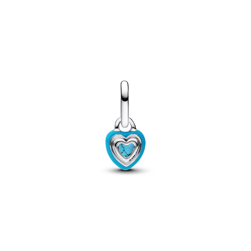 Pandora Turquoise-coloured Heart Mini Dangle Charm image number 1