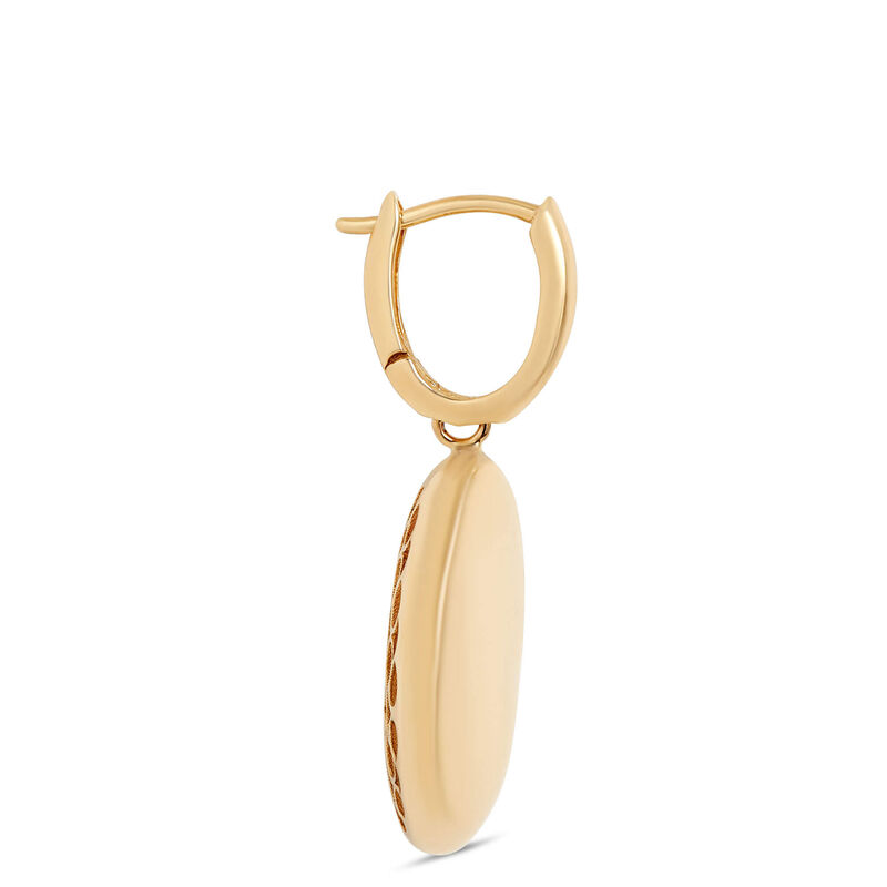 Toscano Large Pebble on Hoop Earrings, 14K Yellow Gold image number 1