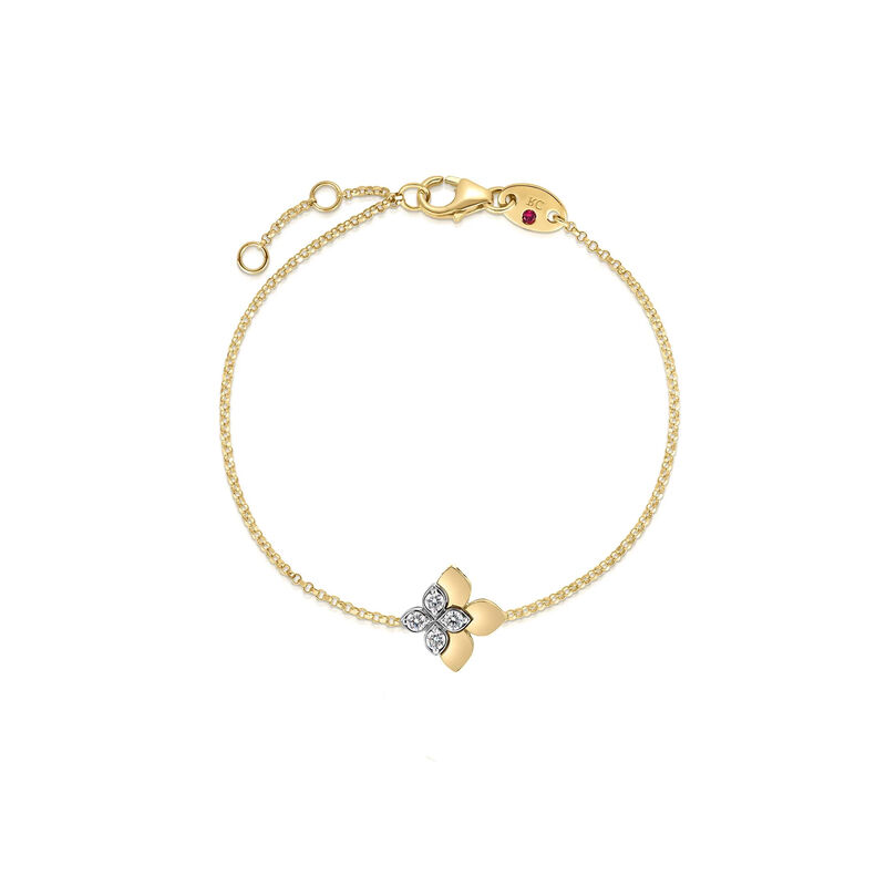 Roberto Coin 18K White and Yellow Gold Love In Verona Diamond Flower Bracelet image number 0