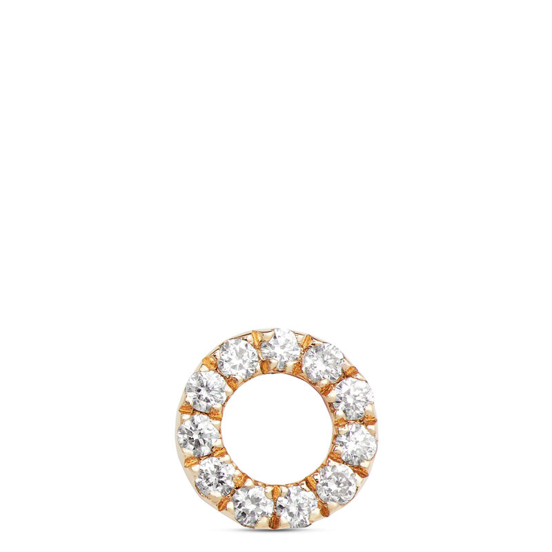 Diamond Circle Single Stud Earring, 14K Yellow Gold image number 0