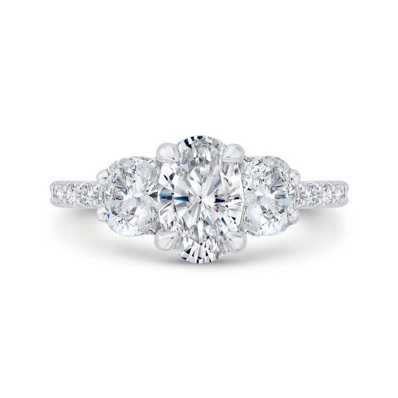 Bella Ponte 3-Stone Oval Diamond Engagement Ring 14K image number 1