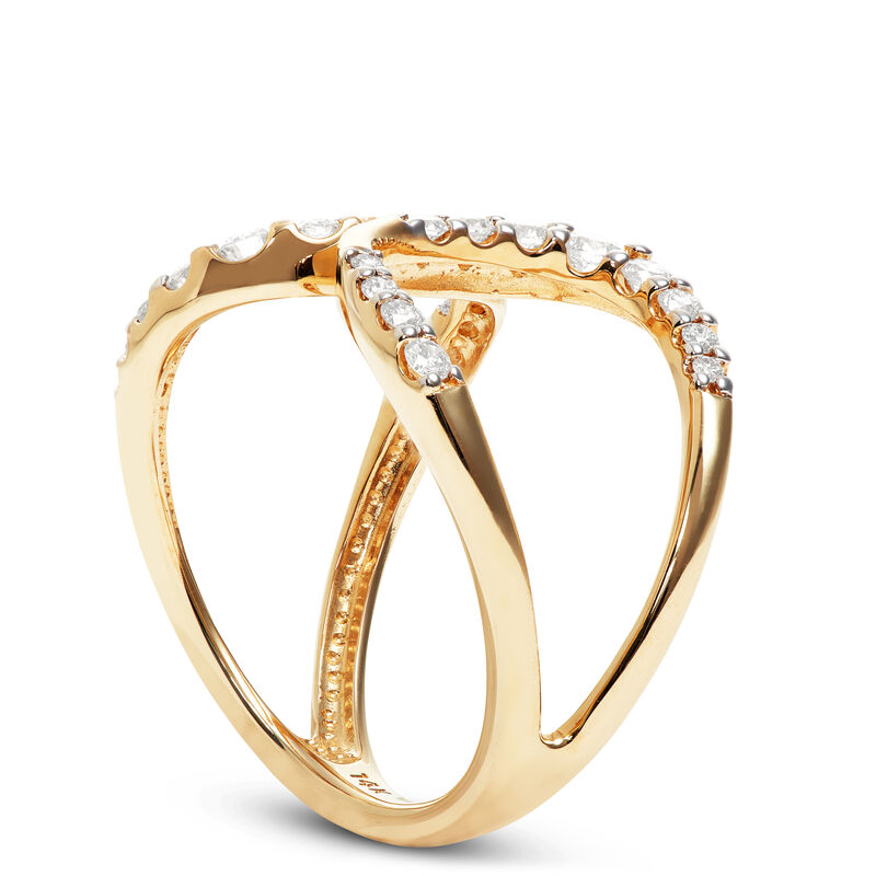 Open Bypass Diamond Ring, 14K Yellow Gold image number 1