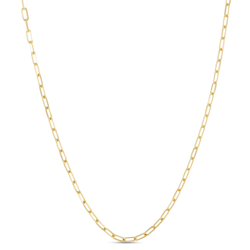 Elegant 18-Inch Diamond Cut Paperclip Link Necklace, 14K Yellow Gold image number 0
