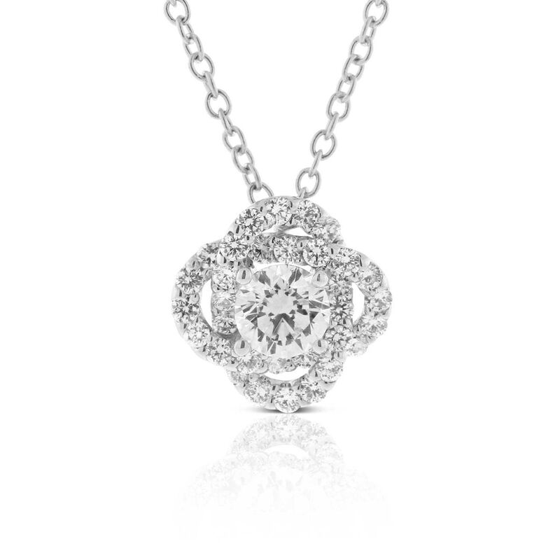 Ben Bridge Signature Diamond Flower Necklace 18K image number 0