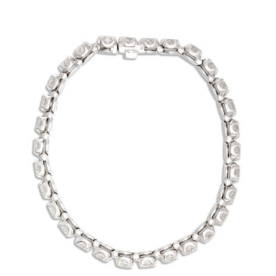 Classic Round Diamond Tennis Bracelet, 10 Total Carat Weight, 14K White Gold