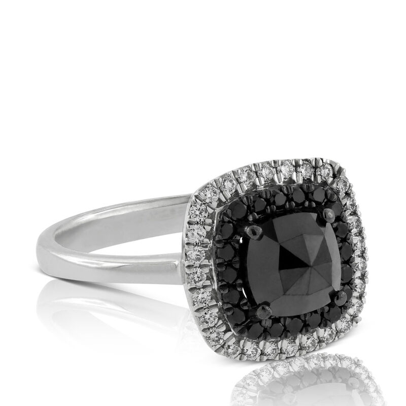 Rose Cut Black Diamond Ring 14K image number 2