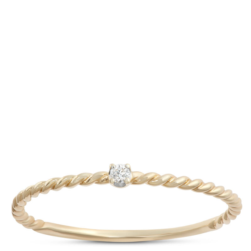 Round Diamond Promise Ring, 14K Yellow and White Gold image number 0