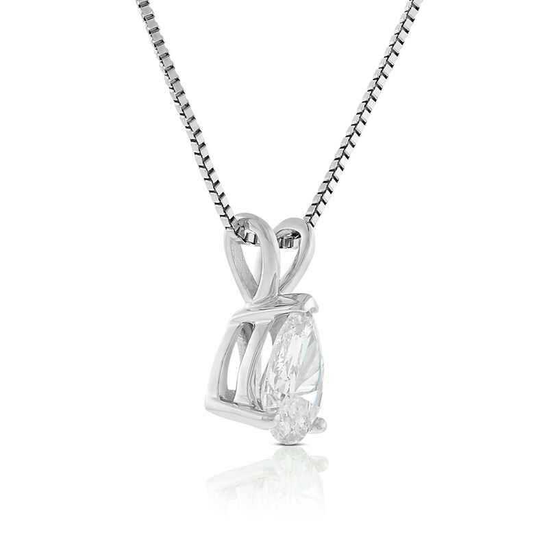 Pear Diamond Solitaire Pendant 14K 1/3 ct. image number 3