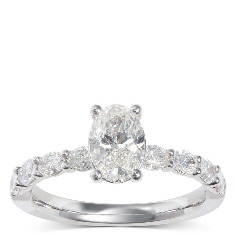 Oval Diamond Buttercup Ring 14K image number 0
