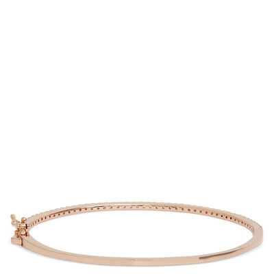 Rose Gold Diamond Bangle Bracelet 14K