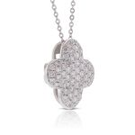 Diamond Pavé Clover Necklace 14K