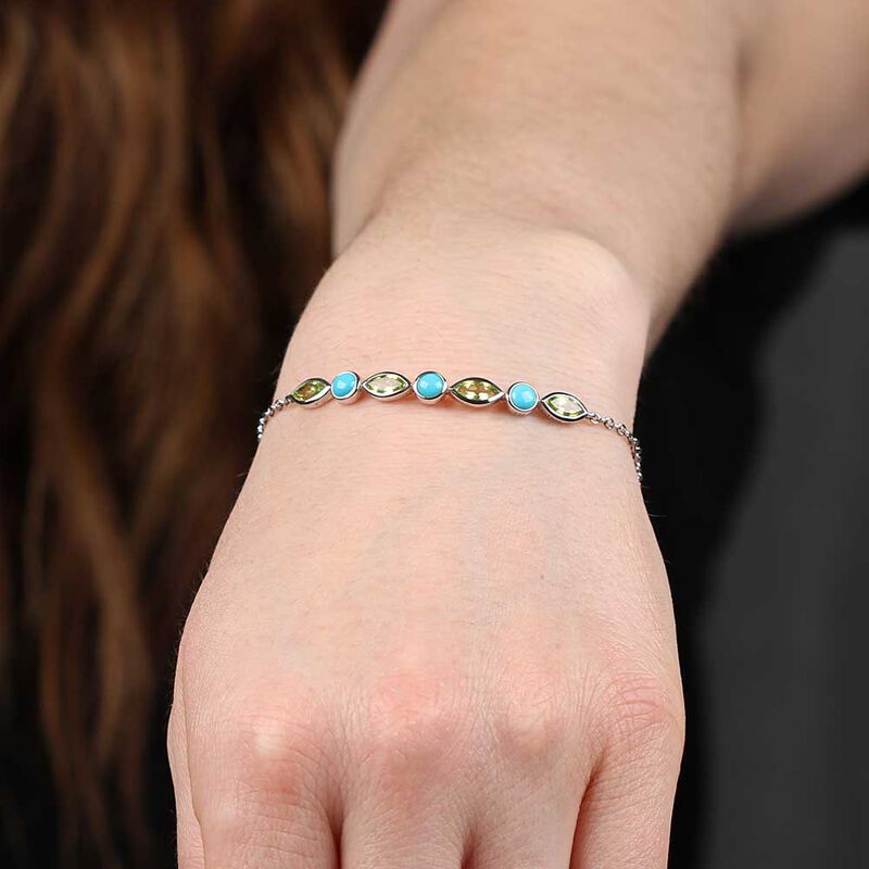 Lisa Bridge Turquoise & Peridot Bracelet image number 1