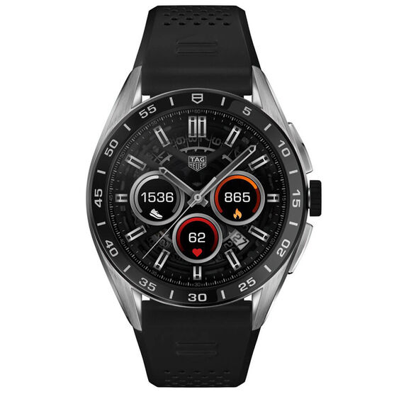 TAG Heuer Connected Calibre E4 Black Ceramic Rubber Watch, 45mm