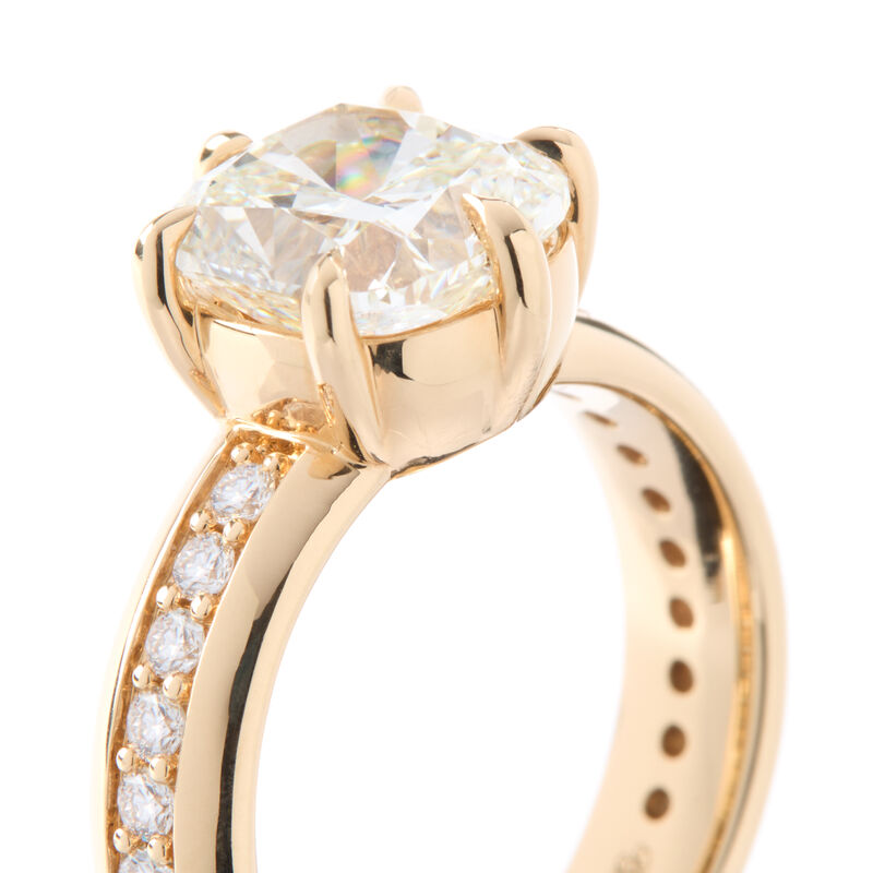 Bella Ponte Round Diamond Engagement Ring, 18k Yellow Gold image number 1