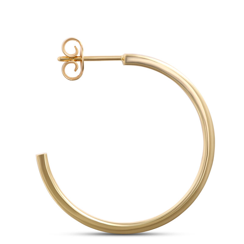Toscano Black Enamel Hoop Earrings, 14k Yellow Gold image number 1