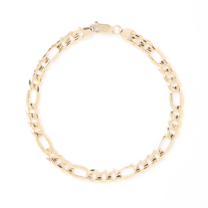 Toscano 8.5-Inch Figaro Chain bracelet, 14K Yellow Gold image number 0
