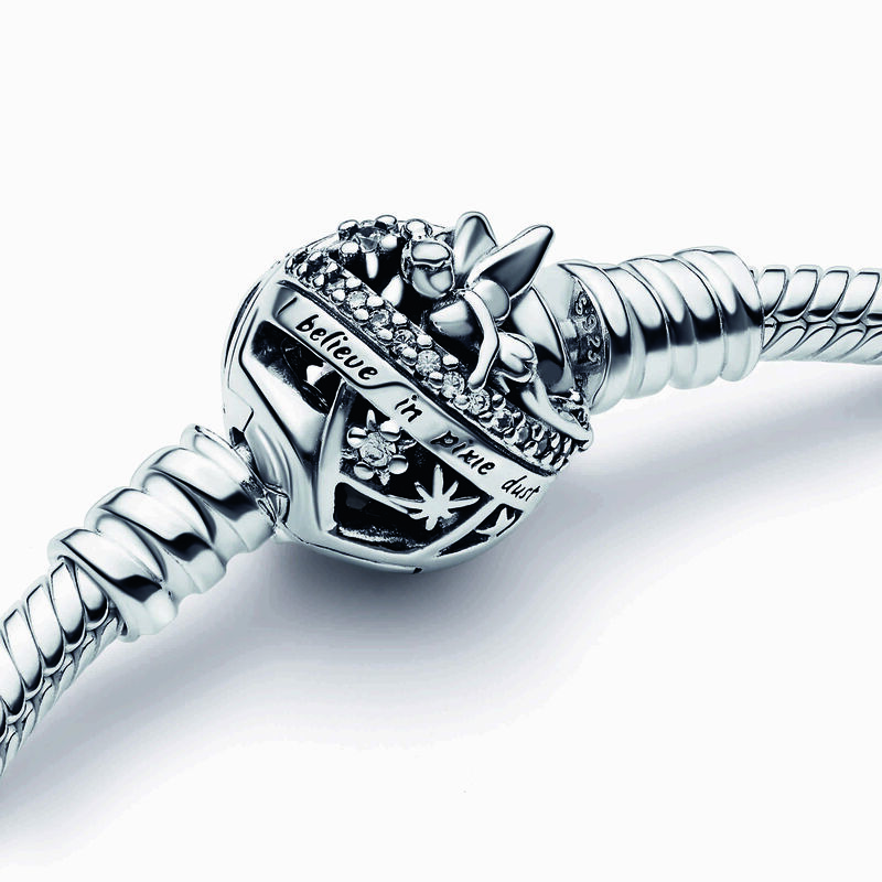 Pandora Disney Tinker Bell Clasp Pandora Moments Snake Chain Bracelet image number 2