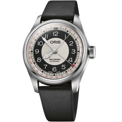Oris Big Crown Pointer Date "BULLSEYE" Gray and Black Dial Watch, 38mm