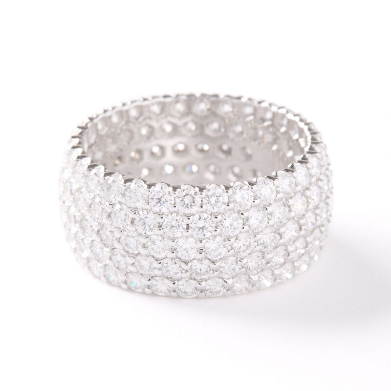 Five Row Eternity Band, 18K White Gold Size 7 image number 0