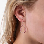 Rose Gold Pink Sapphire & Diamond Pear Shaped Earrings 14K