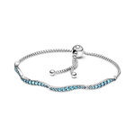 Pandora Blue Wavy Crystal Slider Bracelet