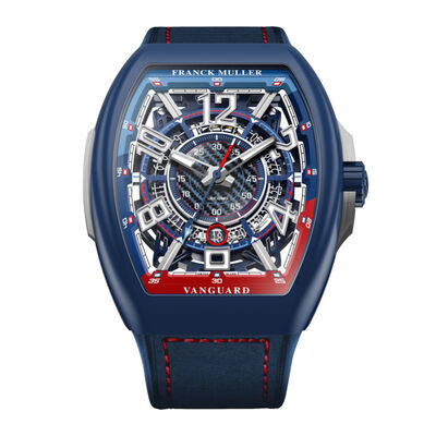 Franck Muller Vanguard Racing Bill Auberlen Edition Blue Dial Watch, 44mm x 53.7mm