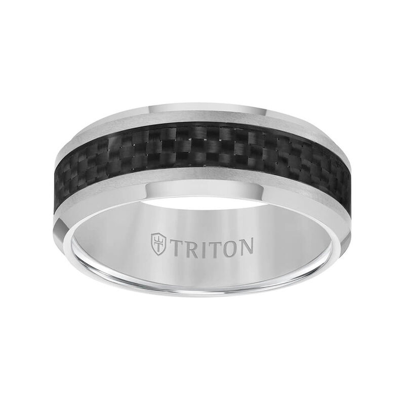 TRITON Contemporary Comfort Fit Carbon Fiber Band in Grey Tungsten, 8 mm&nbsp; image number 2