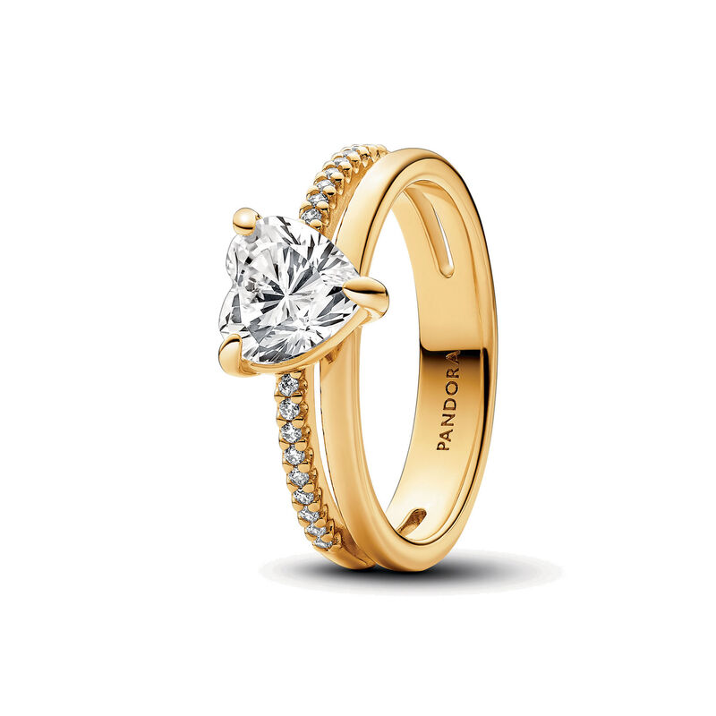 Pandora Double Band Heart Ring image number 0
