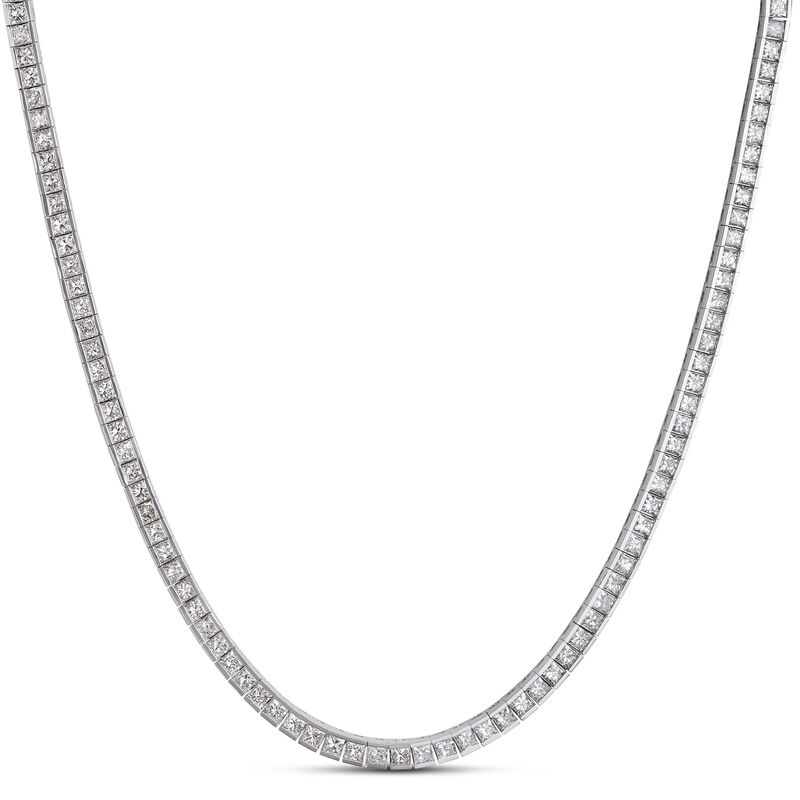 125 Piece Diamond Necklace, 14K White Gold image number 1
